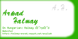 arpad halmay business card